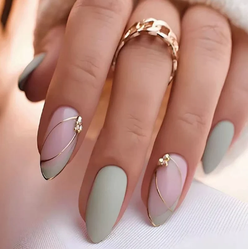 Glamorous Almond-Shaped Nail Enhancements Stornfield