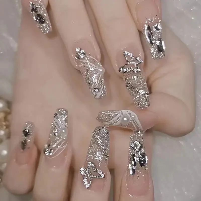 Glamorous 3D Rhinestone Nail Art Extensions Stornfield