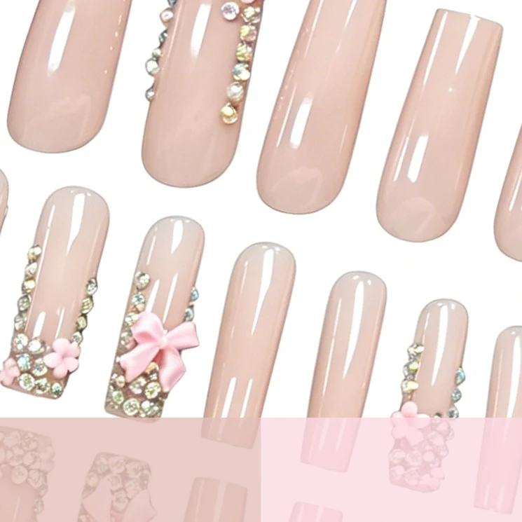 Glamorous 3D Floral Acrylic Nail Art Enhancements Stornfield