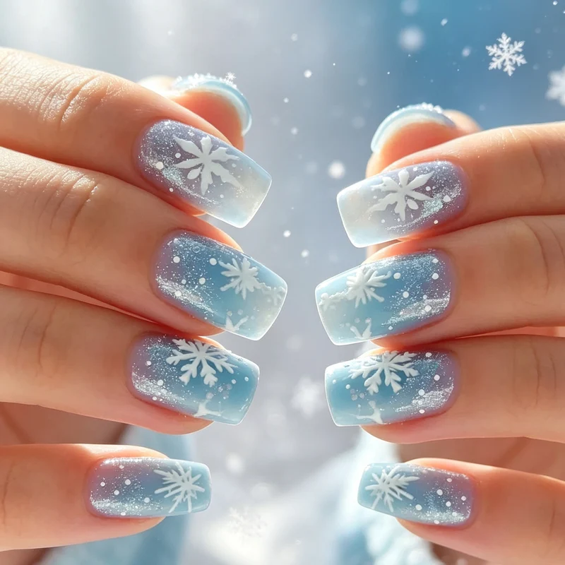 Frosted Snowflake Gel Nail Art Set Stornfield