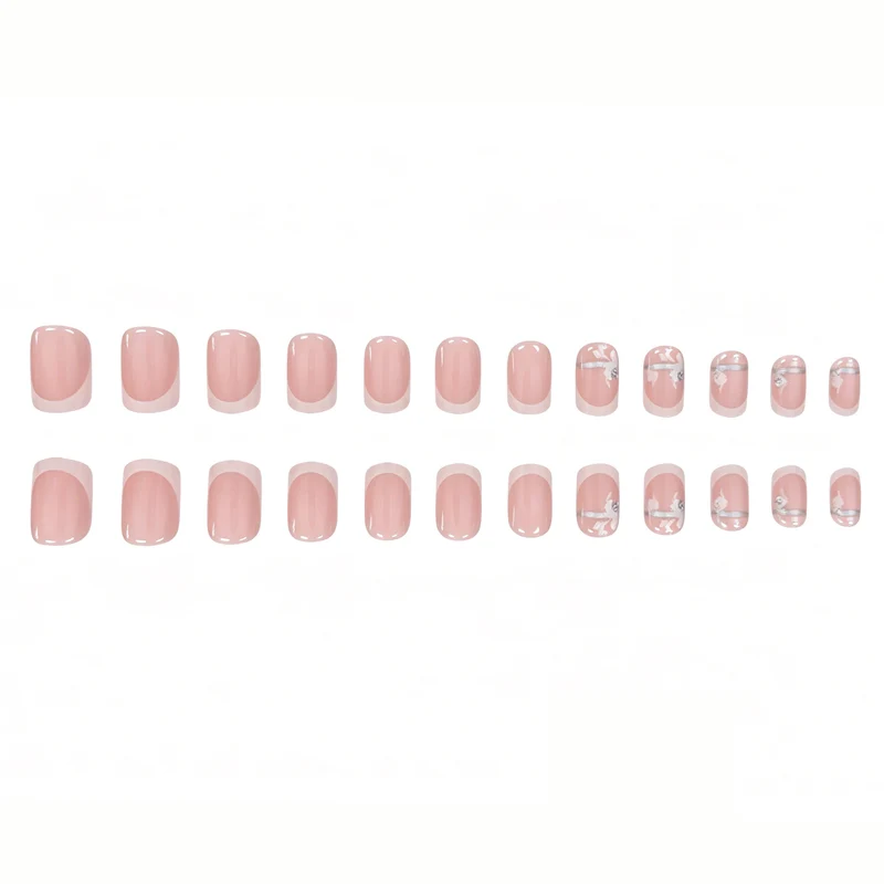 French Tip Floral Nail Art Enhancements Stornfield