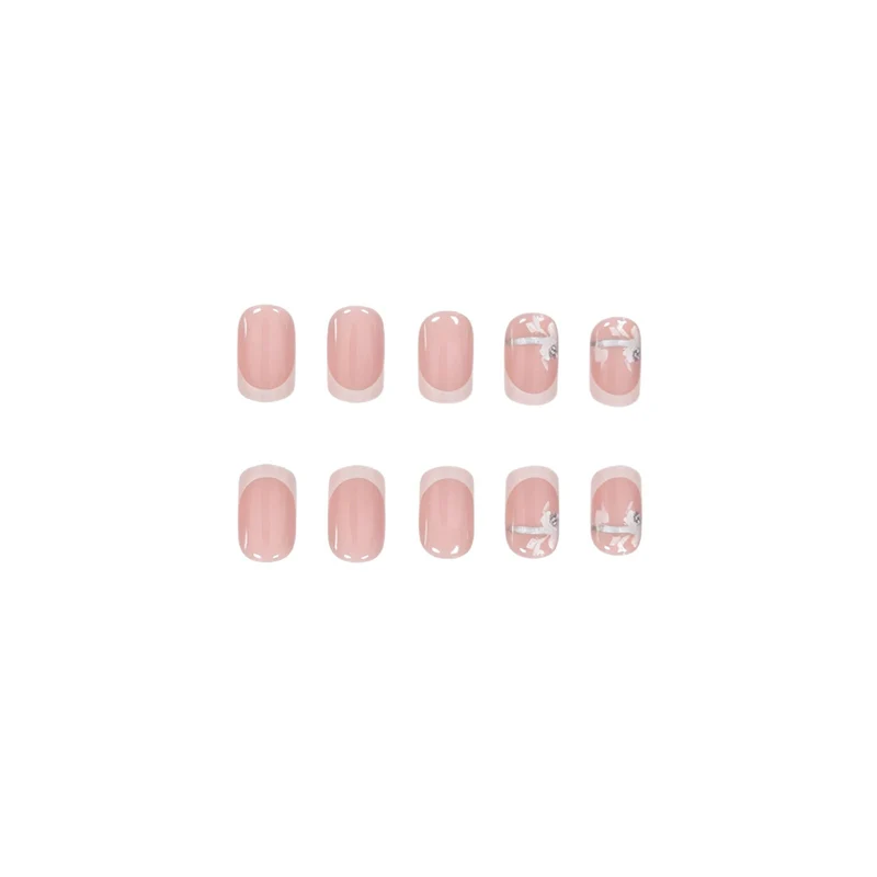 French Tip Floral Nail Art Enhancements Stornfield