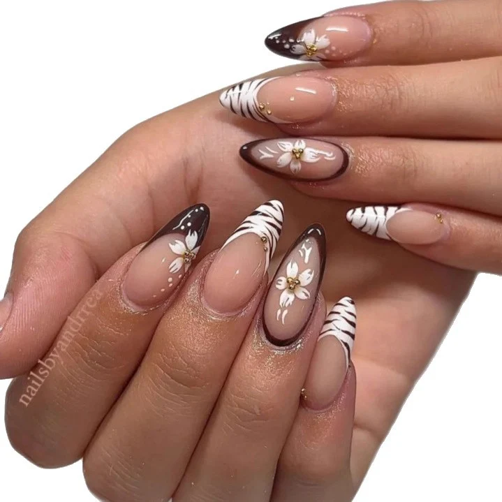 Floral Tip Acrylic Nail Enhancements Stornfield