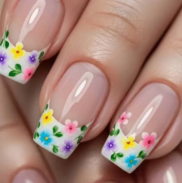 Floral Themed Press-On Nail Enhancements Stornfield
