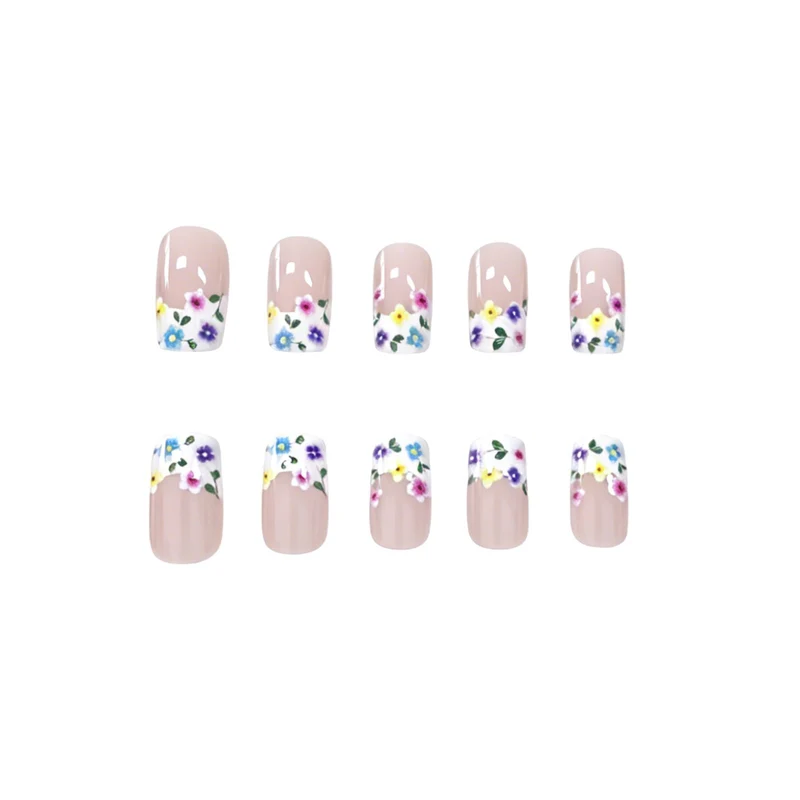 Floral Themed Press-On Nail Enhancements Stornfield