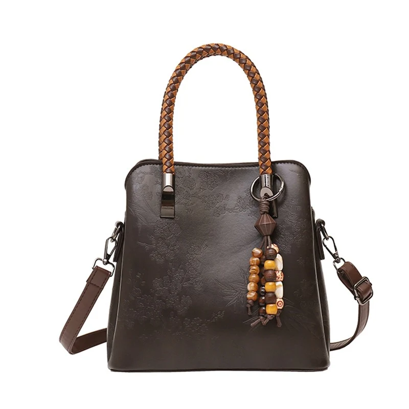 Elegante Handgefertigte Floral Prägung Tragetasche