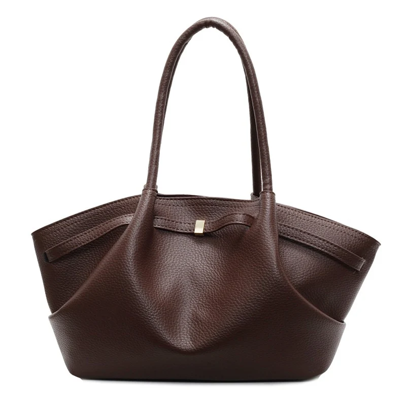 Klassische Narbenleder Tote Bag