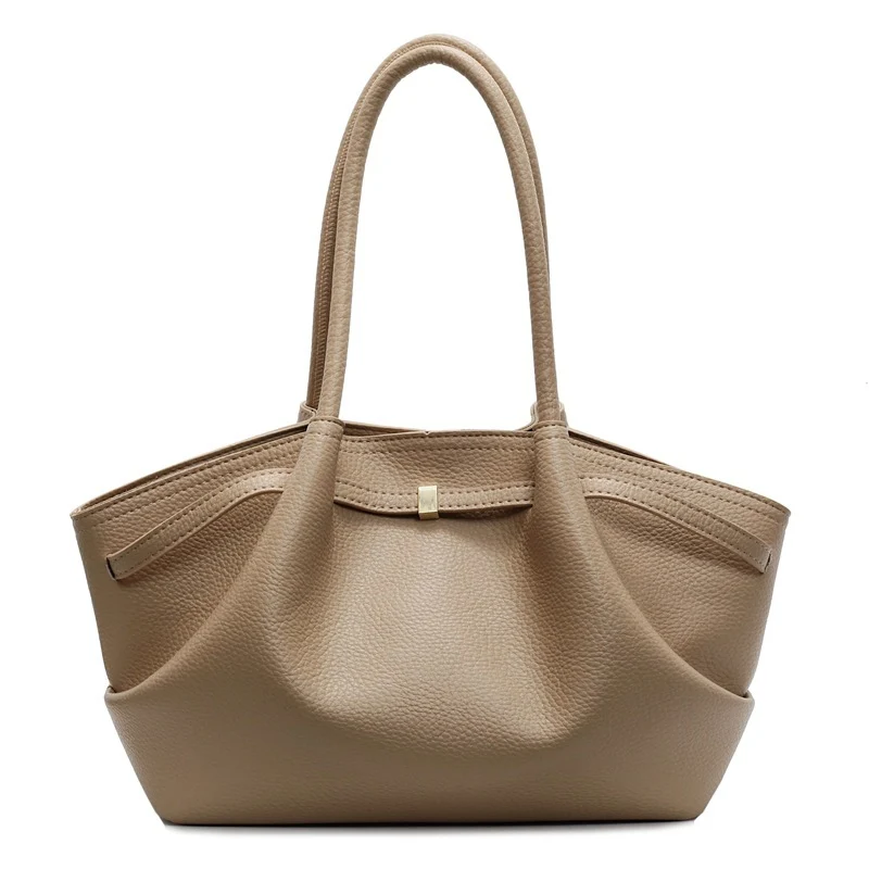 Klassische Narbenleder Tote Bag