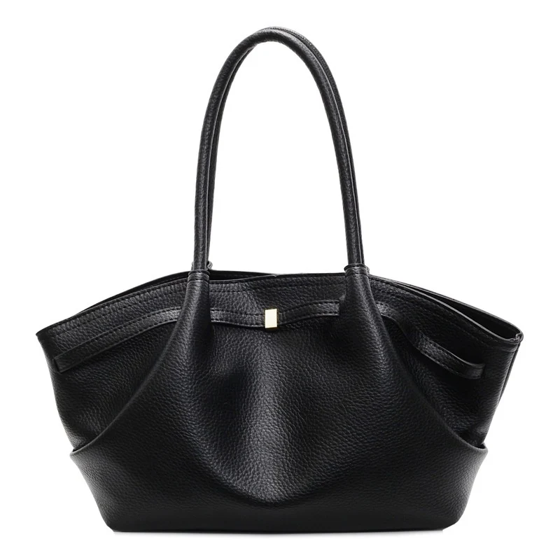 Klassische Narbenleder Tote Bag
