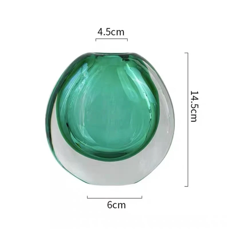 Handgefertigte solide Glas-Bud-Vase mit skulpturalem Hohlkern Karnz