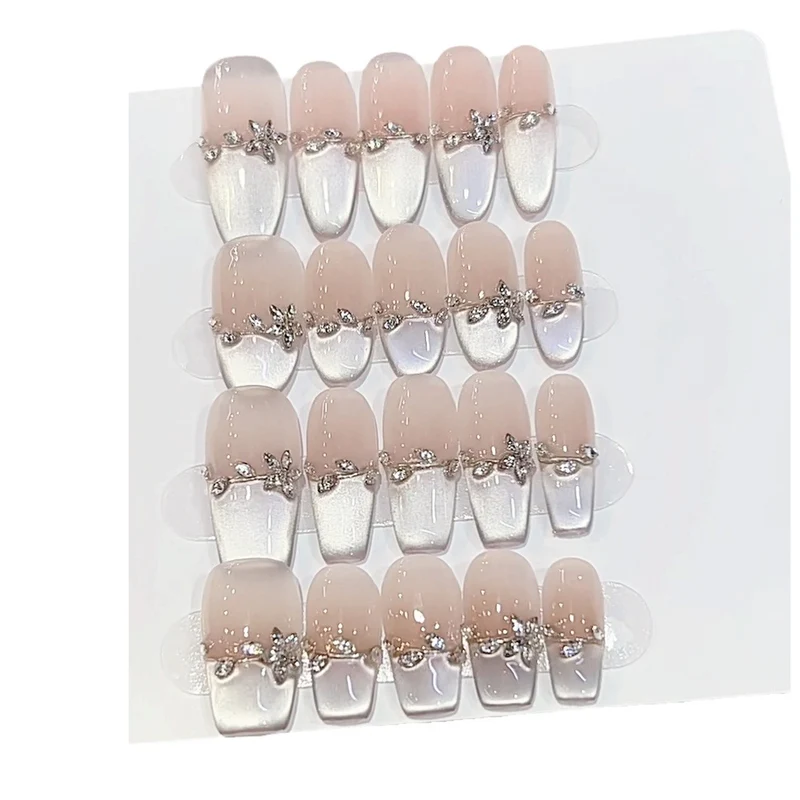 Deluxe Blumendesign Press-On Nagelset Karnz