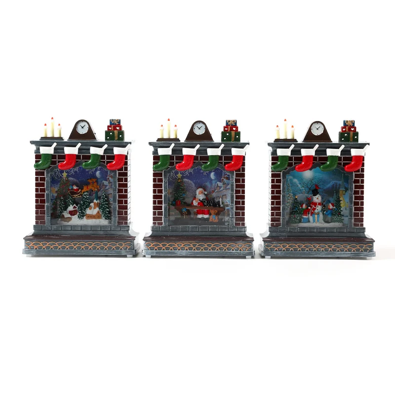 LED Illuminated Christmas Fireplace Decoration Stornfield