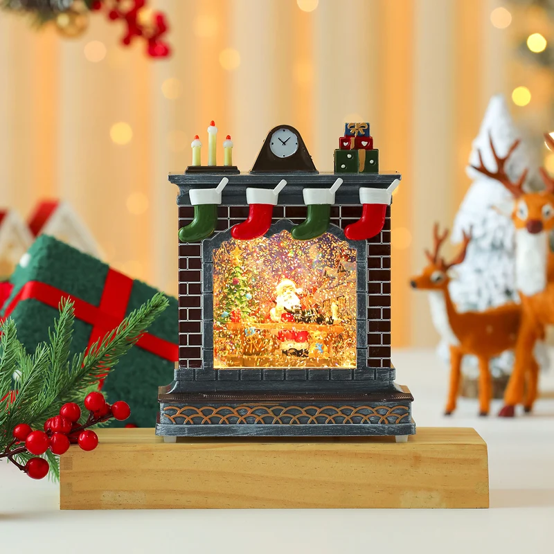 LED Illuminated Christmas Fireplace Decoration Stornfield