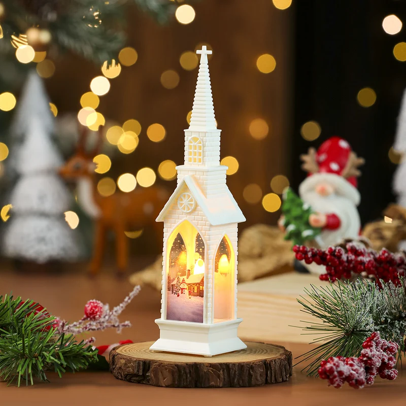 LED Decorative Christmas Village Church Figurine Stornfield