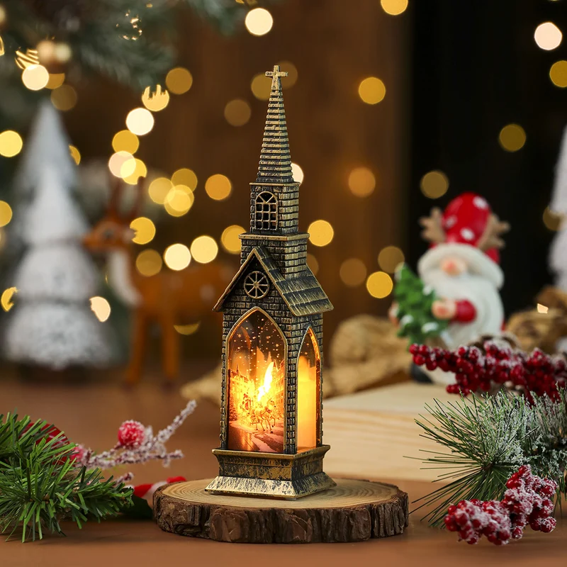 LED Decorative Christmas Village Church Figurine Stornfield