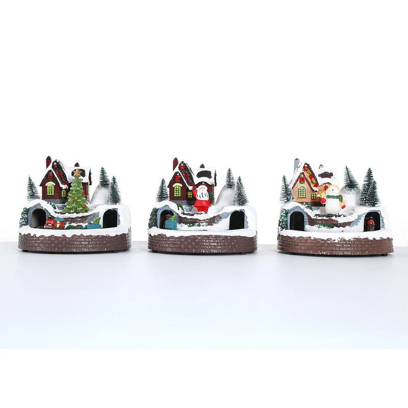 Illuminated Holiday Snow Globe Scene Stornfield