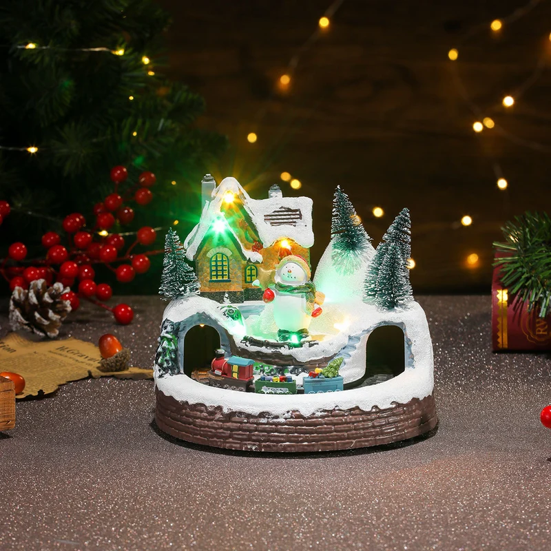 Illuminated Holiday Snow Globe Scene Stornfield