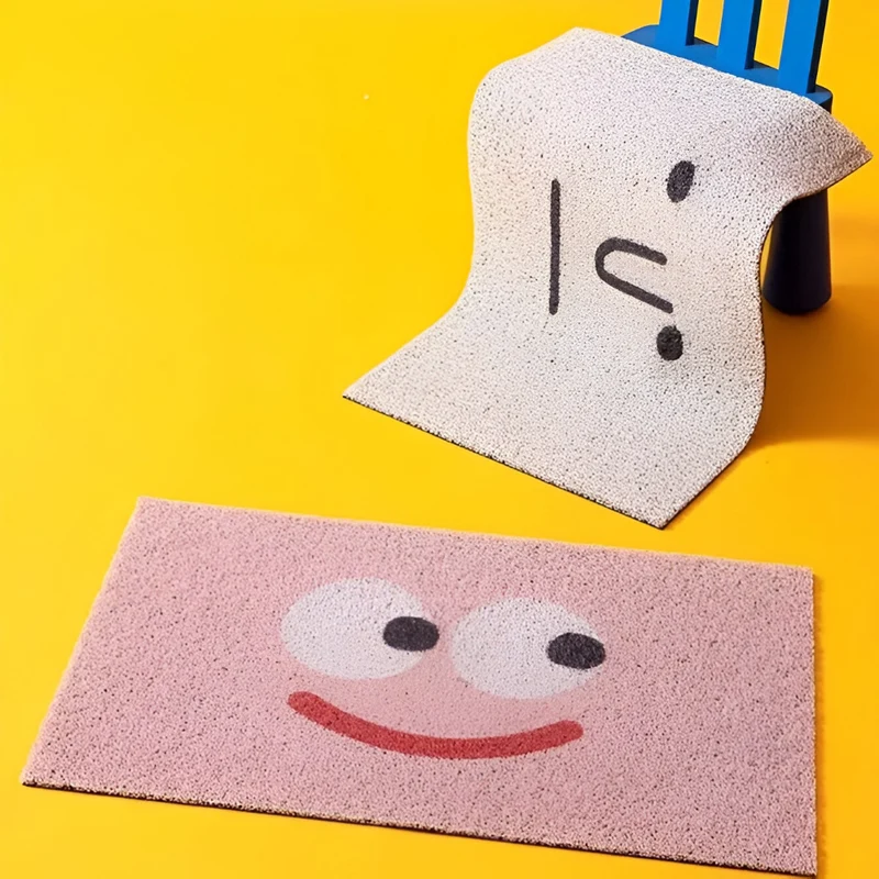 Cheeky Fussmatte - Niedlicher Smiley Bedruckter PVC Rutschfester Eingangsteppich