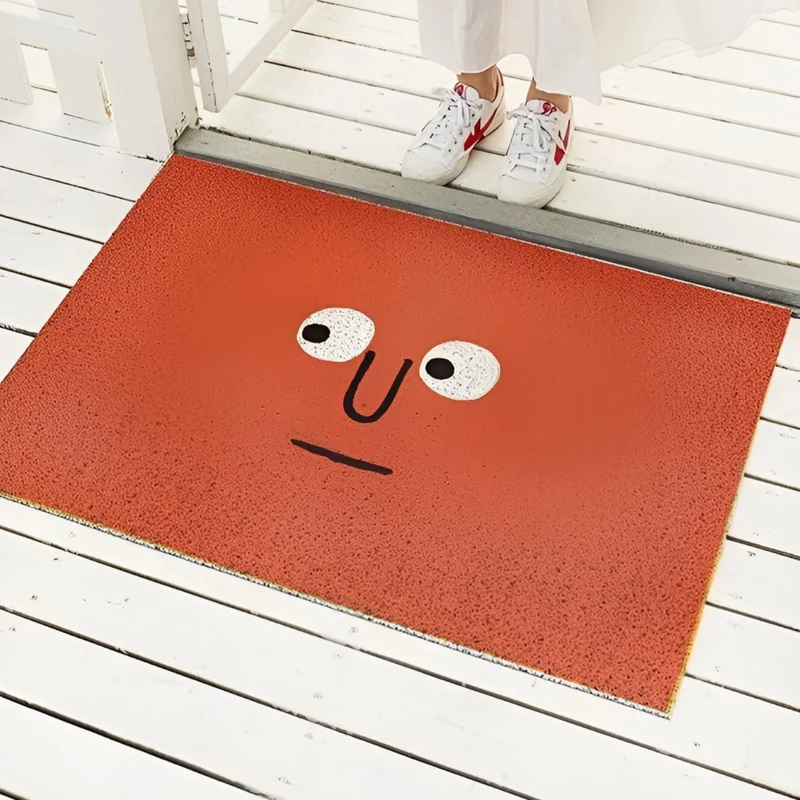 Cheeky Fussmatte - Niedlicher Smiley Bedruckter PVC Rutschfester Eingangsteppich