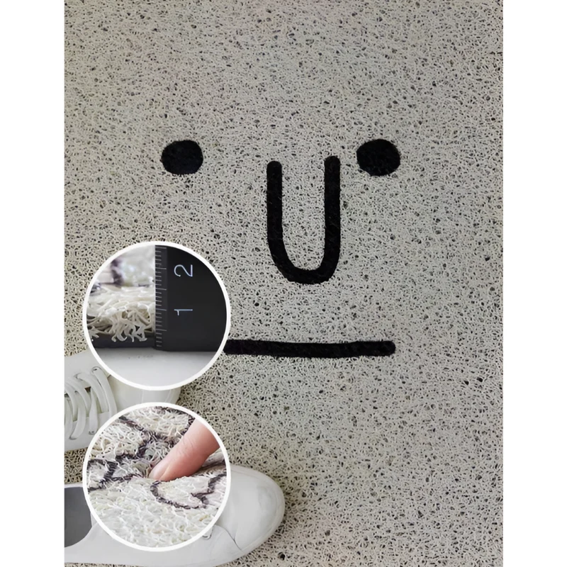 Cheeky Fussmatte - Niedlicher Smiley Bedruckter PVC Rutschfester Eingangsteppich