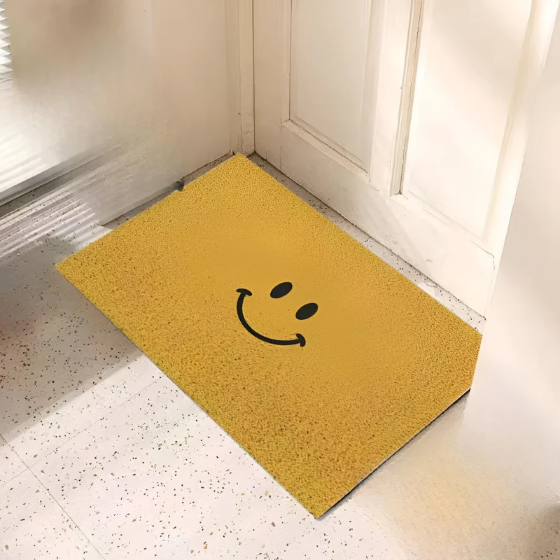 Cheeky Fussmatte - Niedlicher Smiley Bedruckter PVC Rutschfester Eingangsteppich