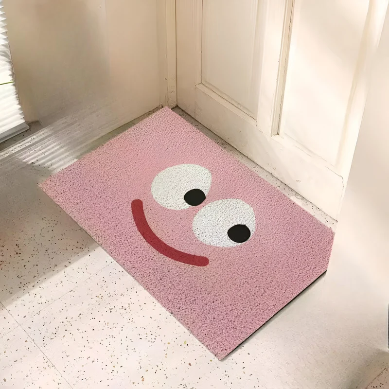 Cheeky Fussmatte - Niedlicher Smiley Bedruckter PVC Rutschfester Eingangsteppich