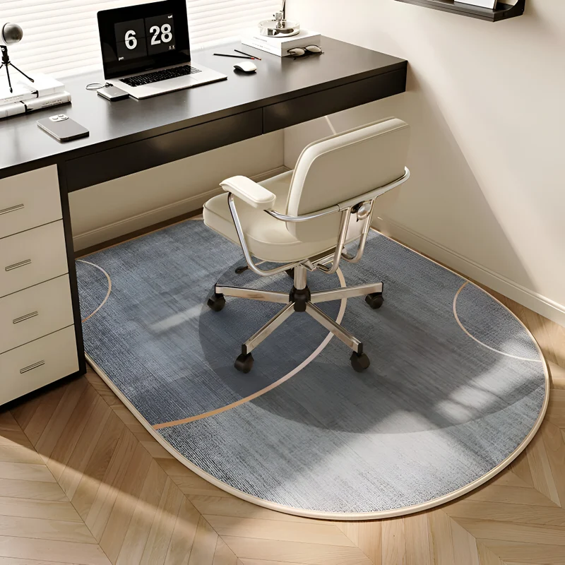ComfiOval Teppich - Plüschsamt Anti Rutsch Teppichvorleger für Schlafzimmer und Arbeitszimmer