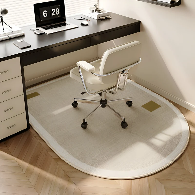 ComfiOval Teppich - Plüschsamt Anti Rutsch Teppichvorleger für Schlafzimmer und Arbeitszimmer