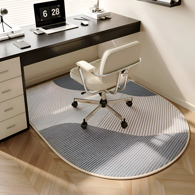 ComfiOval Teppich - Plüschsamt Anti Rutsch Teppichvorleger für Schlafzimmer und Arbeitszimmer
