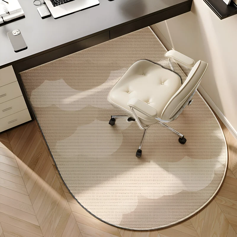 ComfiOval Teppich - Plüschsamt Anti Rutsch Teppichvorleger für Schlafzimmer und Arbeitszimmer