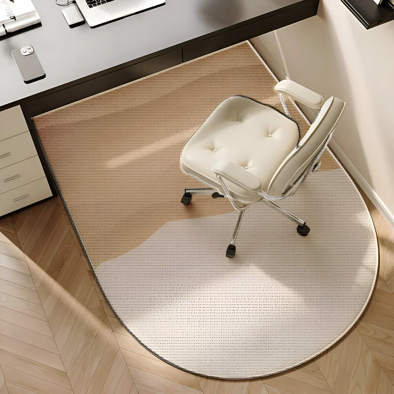 ComfiOval Teppich - Plüschsamt Anti Rutsch Teppichvorleger für Schlafzimmer und Arbeitszimmer