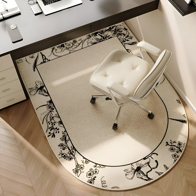 ComfiOval Teppich - Plüschsamt Anti Rutsch Teppichvorleger für Schlafzimmer und Arbeitszimmer