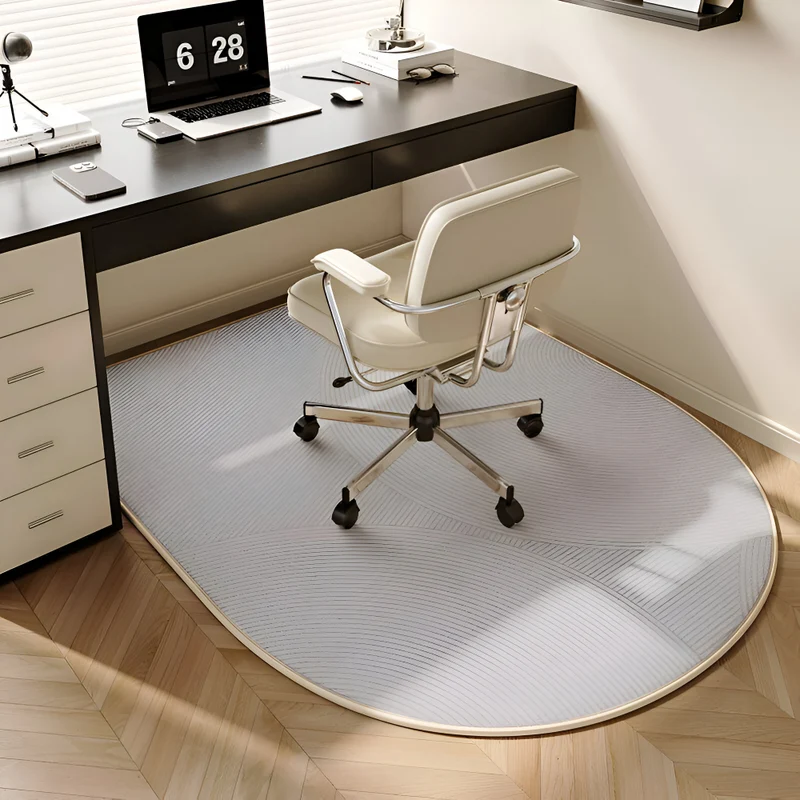 ComfiOval Teppich - Plüschsamt Anti Rutsch Teppichvorleger für Schlafzimmer und Arbeitszimmer