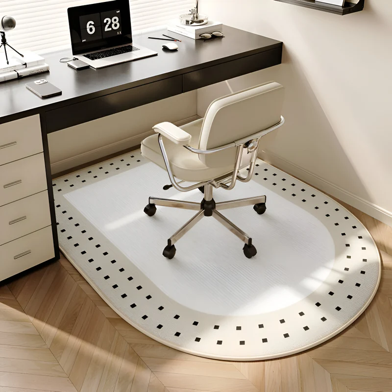 ComfiOval Teppich - Plüschsamt Anti Rutsch Teppichvorleger für Schlafzimmer und Arbeitszimmer