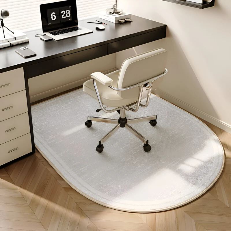 ComfiOval Teppich - Plüschsamt Anti Rutsch Teppichvorleger für Schlafzimmer und Arbeitszimmer