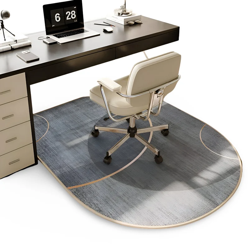 ComfiOval Teppich - Plüschsamt Anti Rutsch Teppichvorleger für Schlafzimmer und Arbeitszimmer
