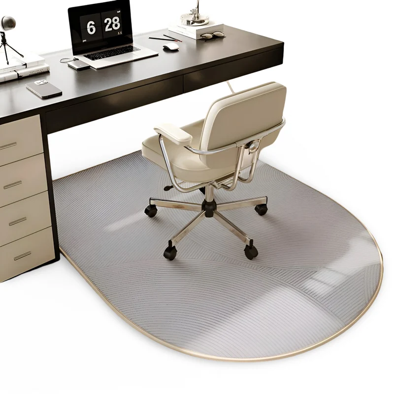 ComfiOval Teppich - Plüschsamt Anti Rutsch Teppichvorleger für Schlafzimmer und Arbeitszimmer
