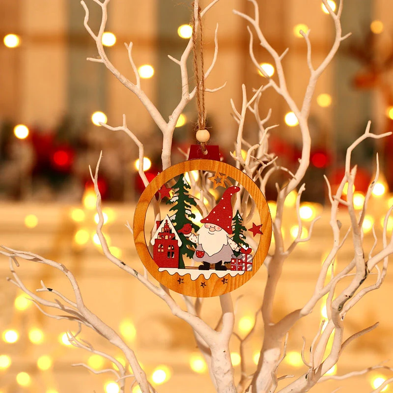 Decorative Wooden Santa Scene Ornament Stornfield