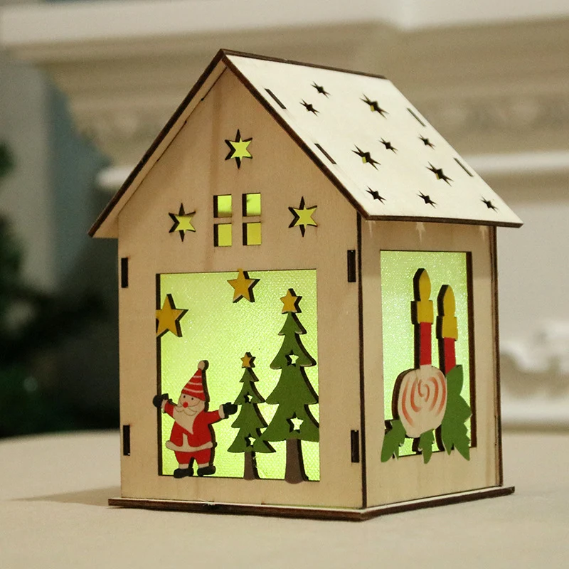 Decorative Wooden Santa House Ornament Stornfield