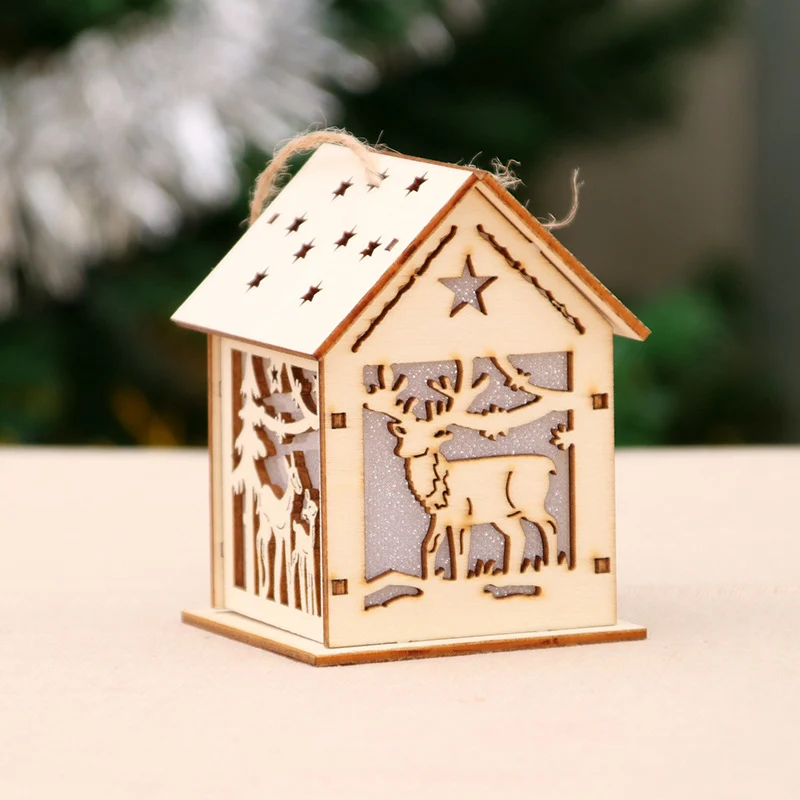 Decorative Wooden Santa House Ornament Stornfield