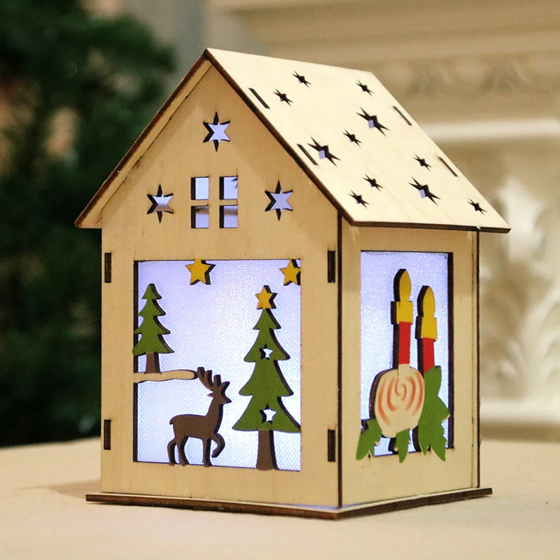 Decorative Wooden Santa House Ornament Stornfield