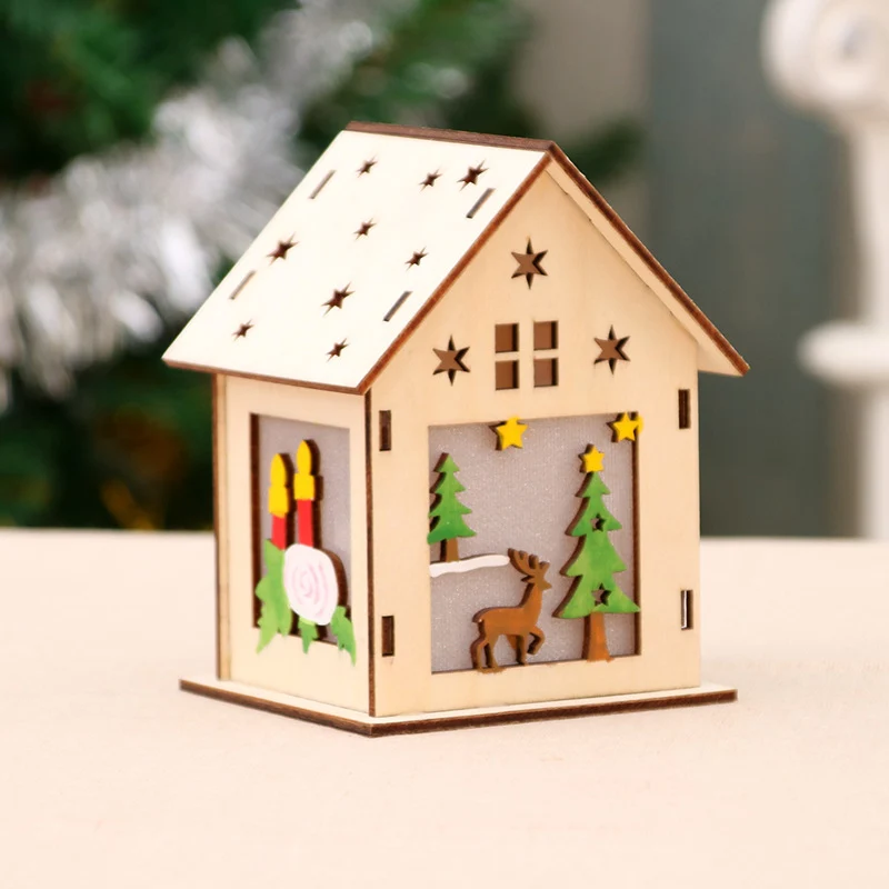 Decorative Wooden Santa House Ornament Stornfield