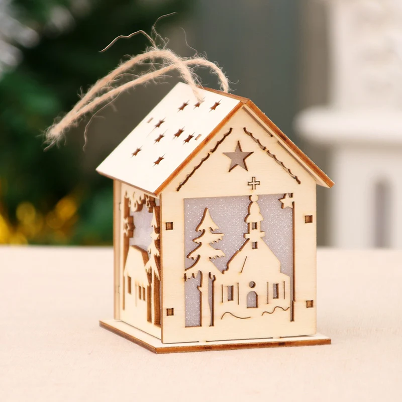 Decorative Wooden Santa House Ornament Stornfield