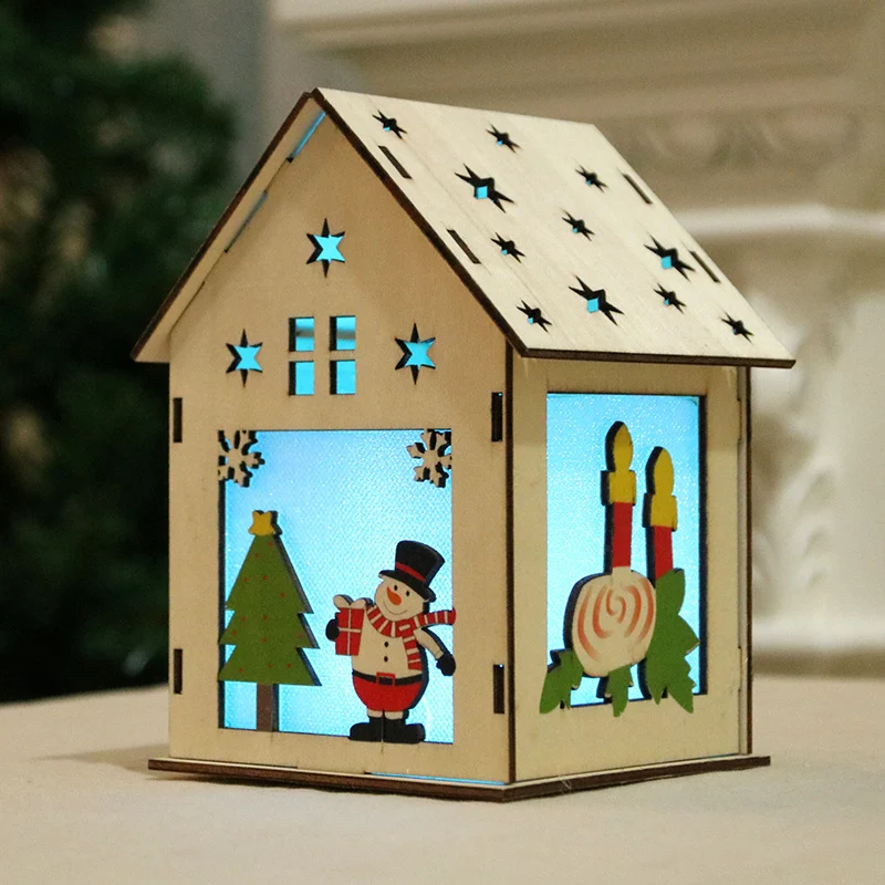 Decorative Wooden Santa House Ornament Stornfield