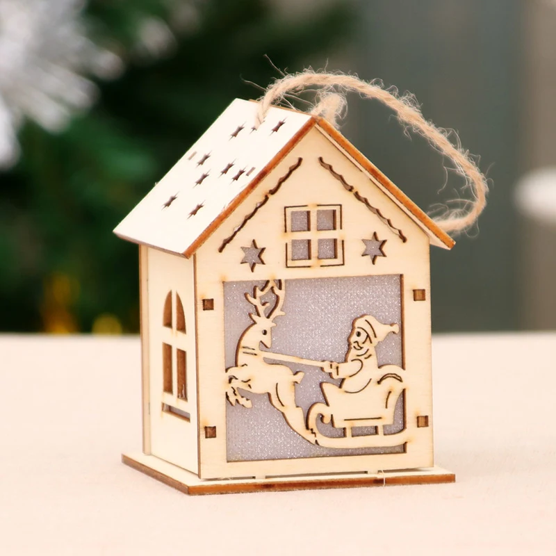 Decorative Wooden Santa House Ornament Stornfield