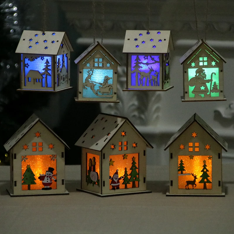Decorative Wooden Santa House Ornament Stornfield