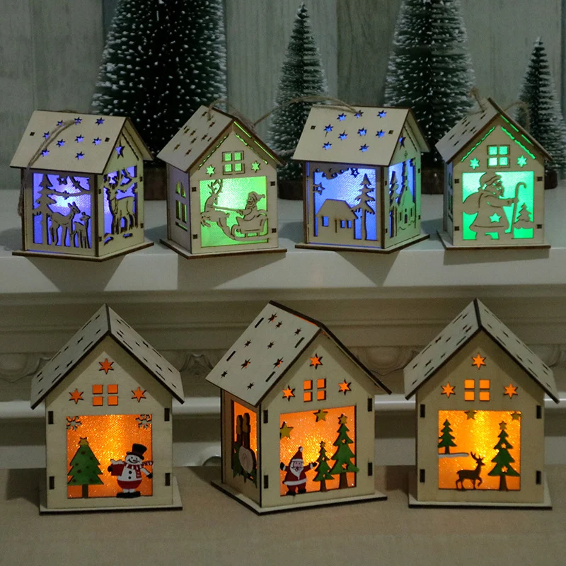 Decorative Wooden Santa House Ornament Stornfield