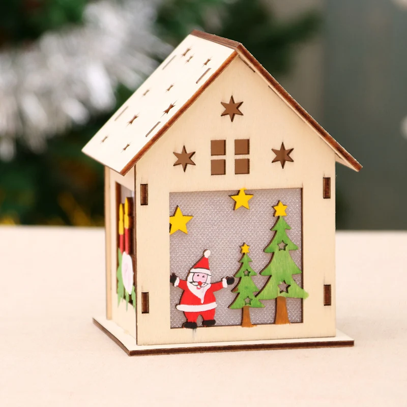 Decorative Wooden Santa House Ornament Stornfield