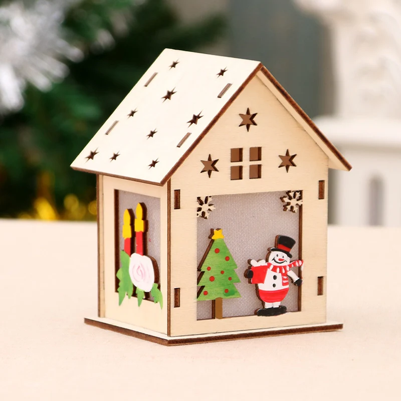 Decorative Wooden Santa House Ornament Stornfield