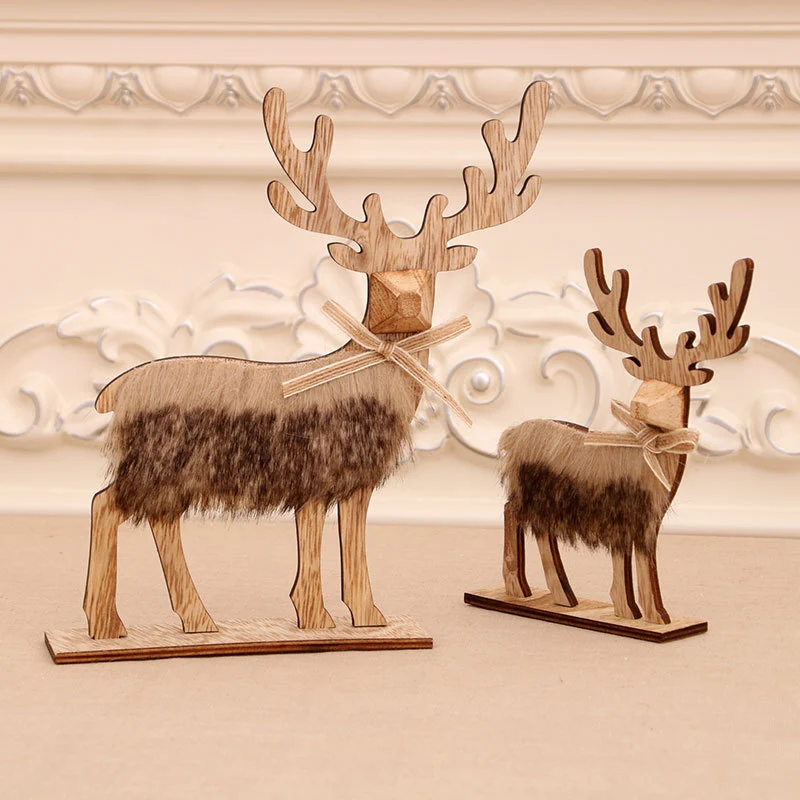 Decorative Wooden Reindeer Figurines Stornfield